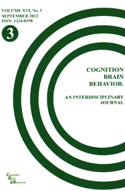 Cognition, Brain, Behavior. An Interdisciplinary Journal (September 2012) - Autori multipli 