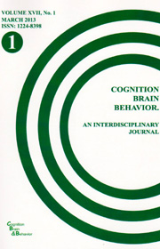 Cognition, Brain, Behavior. An Interdisciplinary Journal (March 2013) - Autori multipli 