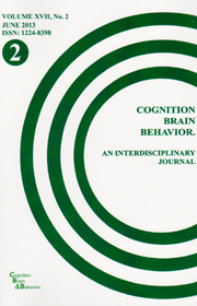 Cognition, Brain, Behavior. An Interdisciplinary Journal (June 2013) - Autori multipli 