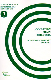 Cognition, Brain, Behavior. An Interdisciplinary Journal (September 2013) - Autori multipli 