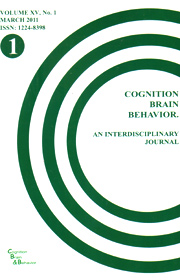 Cognition, Brain, Behavior. An Interdisciplinary Journal (March 2011) - Autori multipli 
