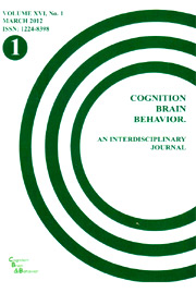 Cognition, Brain, Behavior. An Interdisciplinary Journal (March 2012) - Autori multipli 